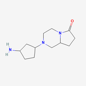 molecular formula C12H21N3O B1381976 2-(3-Aminocyclopentyl)-octahydropyrrolo[1,2-a]piperazin-6-one CAS No. 1543883-60-8
