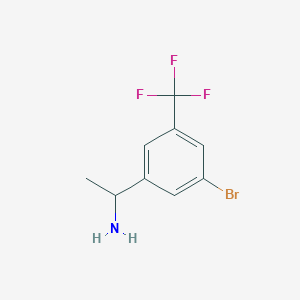 molecular formula C9H9BrF3N B1381984 1-[3-Bromo-5-(trifluoromethyl)phenyl]ethan-1-amine CAS No. 1270417-52-1