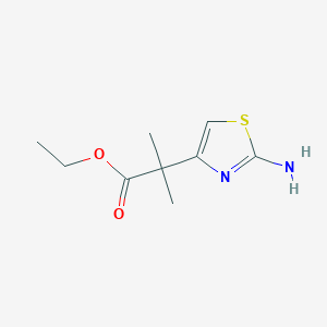 molecular formula C9H14N2O2S B1381995 Ethyl 2-(2-amino-1,3-thiazol-4-yl)-2-methylpropanoate CAS No. 76687-08-6