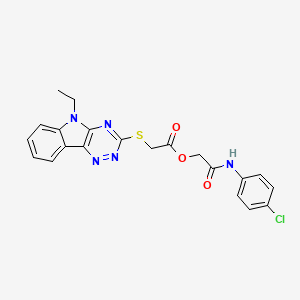 molecular formula C21H18ClN5O3S B13820007 2-[(4-chlorophenyl)amino]-2-oxoethyl [(5-ethyl-5H-[1,2,4]triazino[5,6-b]indol-3-yl)sulfanyl]acetate 