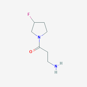 molecular formula C7H13FN2O B1382008 3-Amino-1-(3-fluoropyrrolidin-1-yl)propan-1-one CAS No. 1556225-53-6