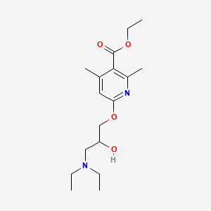 molecular formula C17H28N2O4 B13820095 Ethyl 6-[3-(diethylamino)-2-hydroxypropoxy]-2,4-dimethylpyridine-3-carboxylate CAS No. 36853-15-3