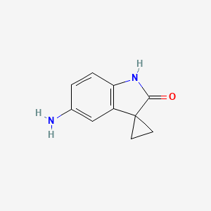 molecular formula C10H10N2O B1382011 5'-Amino-1',2'-dihydrospiro[cyclopropane-1,3'-indole]-2'-one CAS No. 1399663-06-9