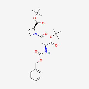 molecular formula C24H34N2O7 B13820233 tert-Butyl L-N-(3-Benzyloxycarbonylamino-3-(S)-tert-butylcarboxy-1-oxopropyl-azetidine-2-carboxylate 