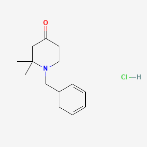 molecular formula C14H20ClNO B1382058 1-Benzyl-2,2-dimethylpiperidin-4-one hydrochloride CAS No. 117623-50-4