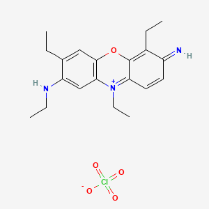 molecular formula C20H26ClN3O5 B13820773 N,3,6,10-tetraethyl-7-iminophenoxazin-10-ium-2-amine;perchlorate 
