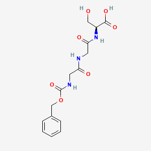 molecular formula C15H19N3O7 B13820774 L-Serine,N-[n-[n-[(phenylmethoxy)carbonyl]glycyl]glycyl]-(9ci) 