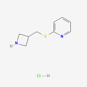 molecular formula C9H13ClN2S B1382082 2-((Azetidin-3-ylmethyl)thio)pyridine hydrochloride CAS No. 1864057-77-1