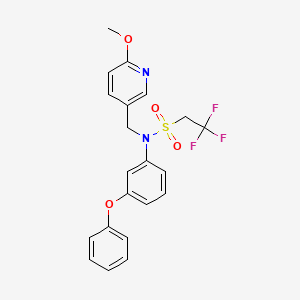 molecular formula C21H19F3N2O4S B13821131 2,2,2-Trifluoro-N-[(6-methoxy-3-pyridinyl)methyl]-N-(3-phenoxyphenyl)-ethanesulfonamide 