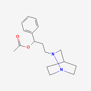molecular formula C17H24N2O2 B13821231 3-(1,2-Diazabicyclo[2.2.2]oct-2-yl)-1-phenylpropyl acetate 