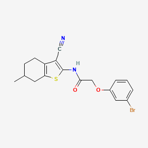 molecular formula C18H17BrN2O2S B13821251 2-(3-bromophenoxy)-N-(3-cyano-6-methyl-4,5,6,7-tetrahydro-1-benzothiophen-2-yl)acetamide 