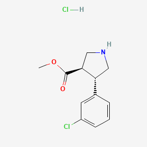 molecular formula C12H15Cl2NO2 B13821365 trans-Methyl 4-(3-chlorophenyl)pyrrolidine-3-carboxylate-hcl 