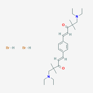 molecular formula C28H46Br2N2O2 B138215 (E,E)-1,1'-(1,4-Phenylene)bis(5-(diethylamino)-4,4-dimethyl-1-penten-3-one) dihydrobromide CAS No. 125563-95-3