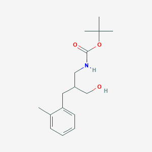 molecular formula C16H25NO3 B1382158 tert-butyl N-{3-hydroxy-2-[(2-methylphenyl)methyl]propyl}carbamate CAS No. 1696368-40-7
