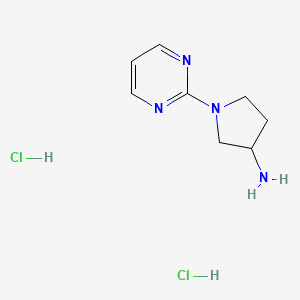 molecular formula C8H14Cl2N4 B1382160 1-(Pyrimidin-2-yl)pyrrolidin-3-amine dihydrochloride CAS No. 2098048-53-2