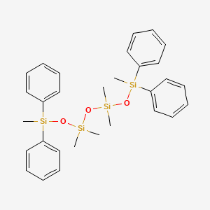 molecular formula C30H38O3Si4 B13821621 1,3,3,5,5,7-Hexamethyl-1,1,7,7-tetraphenyltetrasiloxane CAS No. 6904-66-1