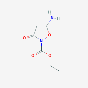 molecular formula C6H8N2O4 B1382166 Ethyl 5-amino-3-oxoisoxazole-2(3H)-carboxylate CAS No. 1630763-79-9