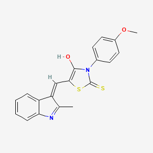 molecular formula C20H16N2O2S2 B13821723 (5Z)-3-(4-methoxyphenyl)-5-[(2-methyl-1H-indol-3-yl)methylidene]-2-thioxo-1,3-thiazolidin-4-one 