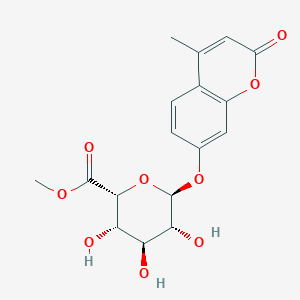 molecular formula C17H18O9 B138218 Methyl (2R,3S,4S,5R,6S)-3,4,5-trihydroxy-6-(4-methyl-2-oxochromen-7-yl)oxyoxane-2-carboxylate CAS No. 128095-52-3