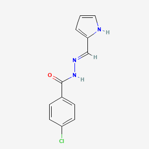 molecular formula C12H10ClN3O B13821823 4-chloro-N'-(1H-pyrrol-2-ylmethylene)benzohydrazide 