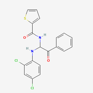 molecular formula C19H14Cl2N2O2S B13821843 N-{1-[(2,4-dichlorophenyl)amino]-2-oxo-2-phenylethyl}thiophene-2-carboxamide 