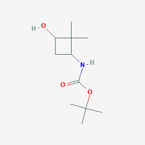 molecular formula C11H21NO3 B1382185 tert-butyl N-(3-hydroxy-2,2-dimethylcyclobutyl)carbamate CAS No. 1434141-79-3
