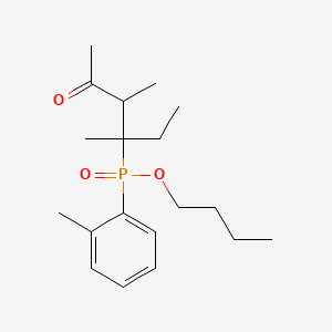 molecular formula C19H31O3P B13822113 Butyl (3,4-dimethyl-5-oxohexan-3-yl)(2-methylphenyl)phosphinate CAS No. 34590-44-8