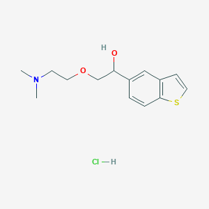 molecular formula C14H20ClNO2S B138222 1-(Benzo(b)thiophen-5-yl)-2-(2-(N,N-dimethylamino)ethoxy)ethanol hydrochloride CAS No. 131964-30-2