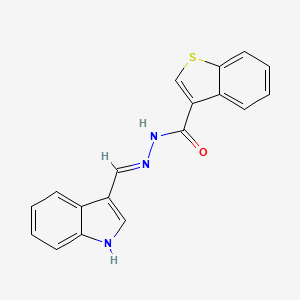 molecular formula C18H13N3OS B13822236 N'-[(E)-1H-indol-3-ylmethylidene]-1-benzothiophene-3-carbohydrazide 