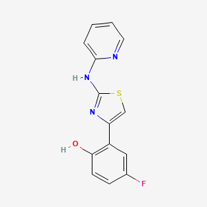 molecular formula C14H10FN3OS B13822488 2-(2-Aanilino-4-thiazolyl)-4-fluorophenol 