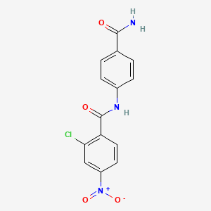 molecular formula C14H10ClN3O4 B13822497 N-(4-carbamoylphenyl)-2-chloro-4-nitrobenzamide 