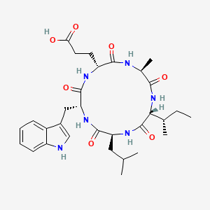 molecular formula C31H44N6O7 B13822564 Cyclo(-D-Glu-Ala-D-allo-Ile-Leu-D-trp) 