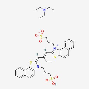 molecular formula C39H47N3O6S4 B13822616 N,N-diethylethanamine;3-[2-[(E)-2-[(E)-[3-(3-sulfopropyl)benzo[g][1,3]benzothiazol-2-ylidene]methyl]but-1-enyl]benzo[e][1,3]benzothiazol-1-ium-1-yl]propane-1-sulfonate 