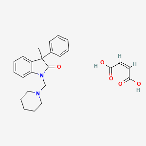 molecular formula C25H28N2O5 B13822677 (Z)-but-2-enedioic acid;3-methyl-3-phenyl-1-(piperidin-1-ylmethyl)indol-2-one 