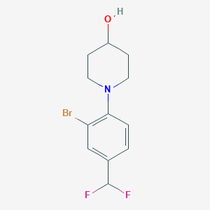 molecular formula C12H14BrF2NO B1382270 1-(2-Bromo-4-(difluoromethyl)phenyl)piperidin-4-ol CAS No. 1704073-27-7