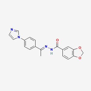 molecular formula C19H16N4O3 B13822850 N'-{(1E)-1-[4-(1H-imidazol-1-yl)phenyl]ethylidene}-1,3-benzodioxole-5-carbohydrazide 