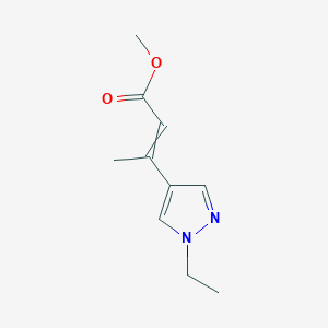 molecular formula C10H14N2O2 B1382286 Methyl 3-(1-ethylpyrazol-4-yl)but-2-enoate CAS No. 1563994-30-8