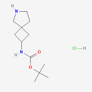 molecular formula C12H23ClN2O2 B1382291 tert-Butyl 6-azaspiro[3.4]octan-2-ylcarbamate hydrochloride CAS No. 1630906-42-1