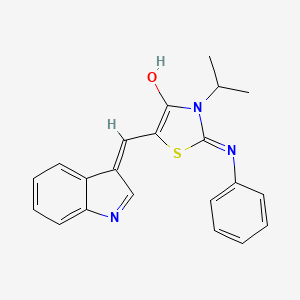 molecular formula C21H19N3OS B13823020 (5E)-5-(1H-indol-3-ylmethylidene)-2-phenylimino-3-propan-2-yl-1,3-thiazolidin-4-one 