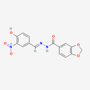 molecular formula C15H11N3O6 B13823062 N-[(E)-(4-hydroxy-3-nitrophenyl)methylideneamino]-1,3-benzodioxole-5-carboxamide 