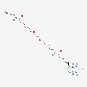 molecular formula C24H40N4O7S B1382308 (3aS,4S,6aR)-hexahydro-2-oxo-N-(15-oxo-3,6,9,12-tetraoxa-16-azanonadec-18-yn-1-yl)-1H-thieno[3,4-d]imidazole-4-pentanamide CAS No. 1006592-45-5