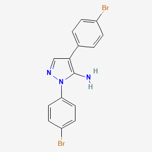 molecular formula C15H11Br2N3 B1382309 1,4-Bis(4-bromophenyl)-1H-pyrazol-5-amine CAS No. 1202028-75-8