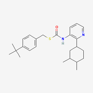 molecular formula C25H34N2OS B13823204 Carbonimidothioic acid, 3-pyridinyl-, O-(3,4-dimethylcyclohexyl) S-((4-(1,1-dimethylethyl)phenyl)methyl) ester CAS No. 42754-20-1