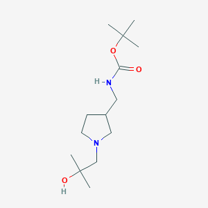 molecular formula C14H28N2O3 B1382333 tert-butyl N-{[1-(2-hydroxy-2-methylpropyl)pyrrolidin-3-yl]methyl}carbamate CAS No. 1803587-78-1