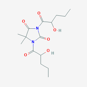 molecular formula C15H24N2O6 B13823392 N,N'-Di(1-hydroxypentanal)-5,5-dimethylhydantoin 