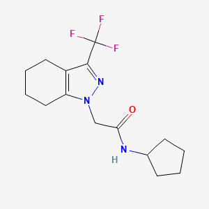 molecular formula C15H20F3N3O B13823576 N-Cyclopentyl-2-(3-trifluoromethyl-4,5,6,7-tetrahydro-indazol-1-yl)-acetamide 