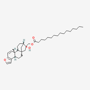 molecular formula C36H56O4 B13823588 [(1S,4S,12S,13R,16S,17R)-17-hydroxy-12-methyl-8-oxapentacyclo[14.2.1.01,13.04,12.05,9]nonadeca-5(9),6,10-trien-17-yl]methyl hexadecanoate 