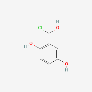 molecular formula C7H7ClO3 B13823694 2-[Chloro(hydroxy)methyl]benzene-1,4-diol 