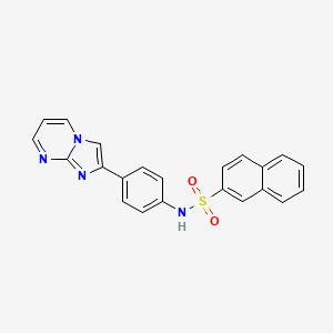 molecular formula C22H16N4O2S B13823811 N-(4-(imidazo[1,2-a]pyrimidin-2-yl)phenyl)naphthalene-2-sulfonamide 