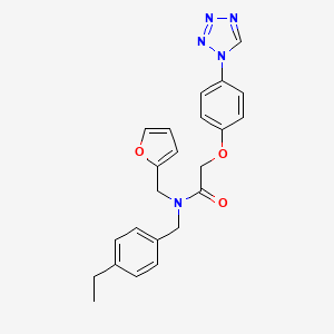molecular formula C23H23N5O3 B13823859 N-(4-ethylbenzyl)-N-(furan-2-ylmethyl)-2-[4-(1H-tetrazol-1-yl)phenoxy]acetamide 